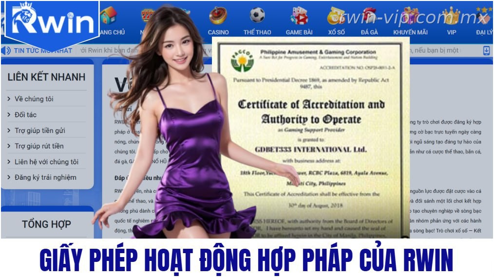 Giấy phép hoạt động hợp pháp của RWIN